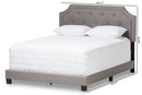 Barrett Light Gray Fabric Upholstered King Size Bed Baxton