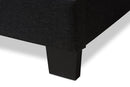Evania Charcoal Gray Fabric King Size Bed Baxton
