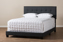 Evania Charcoal Gray Fabric King Size Bed Baxton