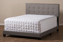 Evania Gray Fabric Upholstered Grid-tufting Full Size Bed Baxton