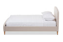 Townsend Light Beige Fabric Upholstered King Size Platform Bed Baxton