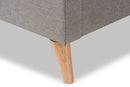 Longford Retro Modern Light Gray Fabric Upholstered King Size Platform Bed Baxton