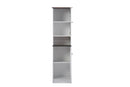 Elyse Two-tone White and Dark Brown Buffet and Hutch Kitchen Cabinet Baxton