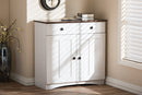 Elyse Two-tone White and Dark Brown Buffet Kitchen Cabinet Baxton