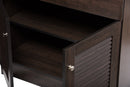 Gideon Dark Brown Buffet and Hutch Kitchen Cabinet Baxton
