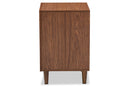 Stephen White and Walnut Wood 1-drawer and 1-door Nightstand Baxton