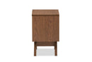 Camino White and Walnut Wood 2-Drawer Storage Nightstand Baxton