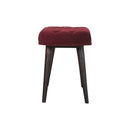 Wine Red Velvet Deep Button Bench