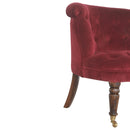 Wine Red Velvet Accent Chair