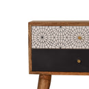 Black Patterned Nightstand