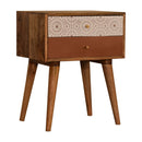 Brick Red Patterned Nightstand