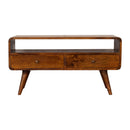 Curve Chestnut Cable TV Stand