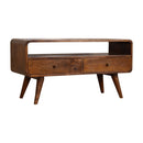 Curve Chestnut Cable TV Stand