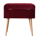 Wine Red Nordic Storage Bench
