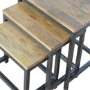 Stool Set of 3 with Iron Base