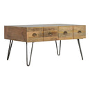 Iron Base Coffee Table with 2 Drawers