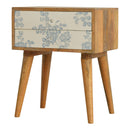 Blue Floral Screen Printed Nightstand