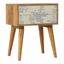 Blue Floral Screen Printed Nightstand
