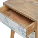 Blue Floral Screen Printed Nightstand