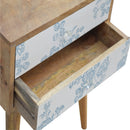 Blue Floral Screen Printed Nightstand