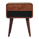 Curve Open Slot Chestnut Nightstand