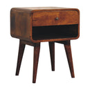 Curve Open Slot Chestnut Nightstand
