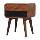 Curve Open Slot Chestnut Nightstand
