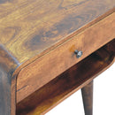 Curve Open Slot Chestnut Nightstand