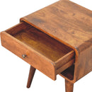 Curve Open Slot Chestnut Nightstand