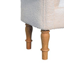 White Boucle Bedroom Bench