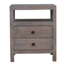 Acid Wash 2 Drawer Open Bedside Nightstand Artisan