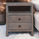Acid Wash 2 Drawer Open Bedside Nightstand Artisan