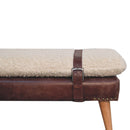 Boucle x Mahogany Leather Bench Artisan