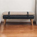 Boucle x Black Leather Bench Artisan