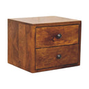 Solis 2-Drawer Chestnut Wall Mounted Nightstand Artisan
