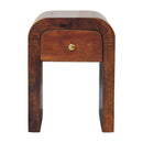 Mini Darcy Chestnut Nightstand with Curved Edges Artisan