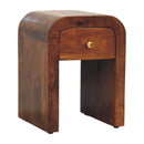 Mini Darcy Chestnut Nightstand with Curved Edges Artisan