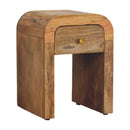Mini Darcy Oak-ish Nightstand with Curved Edges Artisan