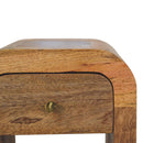 Mini Darcy Oak-ish Nightstand with Curved Edges Artisan