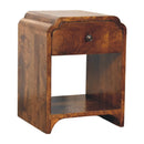 Newton Mini Chestnut Nightstand with a drawer and open shelf Artisan