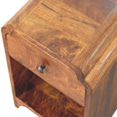 Newton Mini Chestnut Nightstand with a drawer and open shelf Artisan