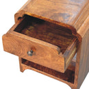 Newton Mini Chestnut Nightstand with a drawer and open shelf Artisan