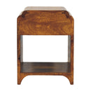 Newton Mini Chestnut Nightstand with a drawer and open shelf Artisan