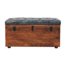Black Buffalo hide leather Storage Trunk Artisan