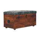Black Buffalo hide leather Storage Trunk Artisan