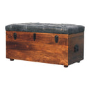 Black Buffalo hide leather Storage Trunk Artisan