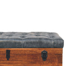 Black Buffalo hide leather Storage Trunk Artisan