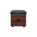 Black Buffalo hide leather Storage Trunk Artisan