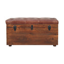 Brown Buffalo hide leather Storage Trunk Artisan