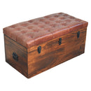 Brown Buffalo hide leather Storage Trunk Artisan